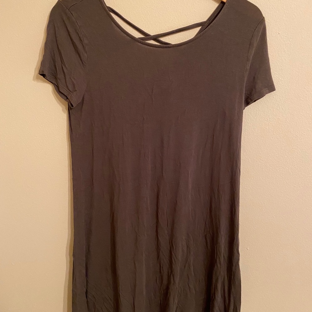 olive green t-shirt dress